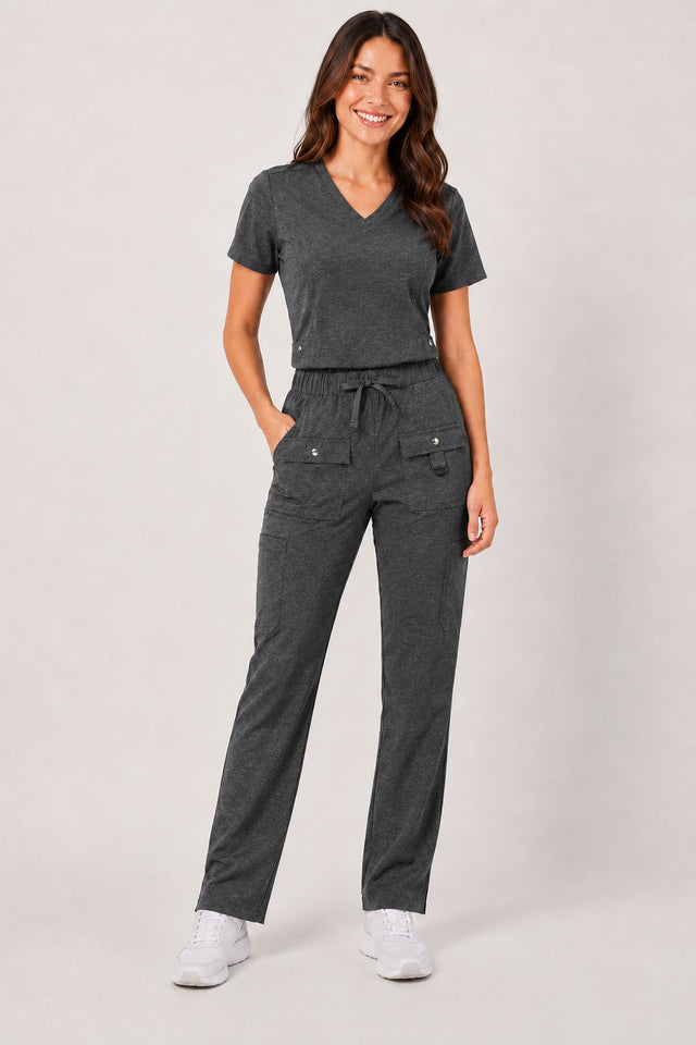 Vivian | 6-Pocket Top and Snap Pocket Straight Leg Pant Set