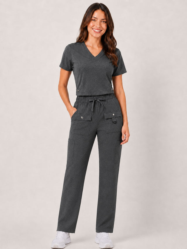 Vivian | 6-Pocket Top and Snap Pocket Straight Leg Pant Set