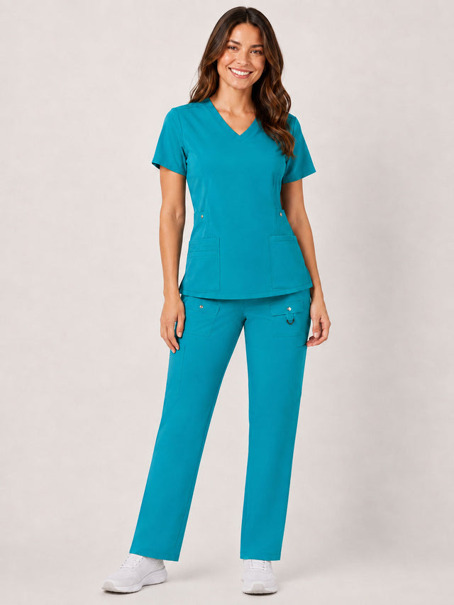 Vivian | 6-Pocket Top and Snap Pocket Straight Leg Pant Set