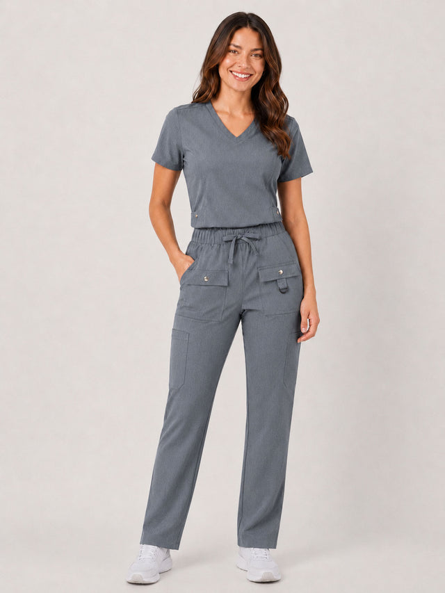 Vivian | 6-Pocket Top and Snap Pocket Straight Leg Pant Set