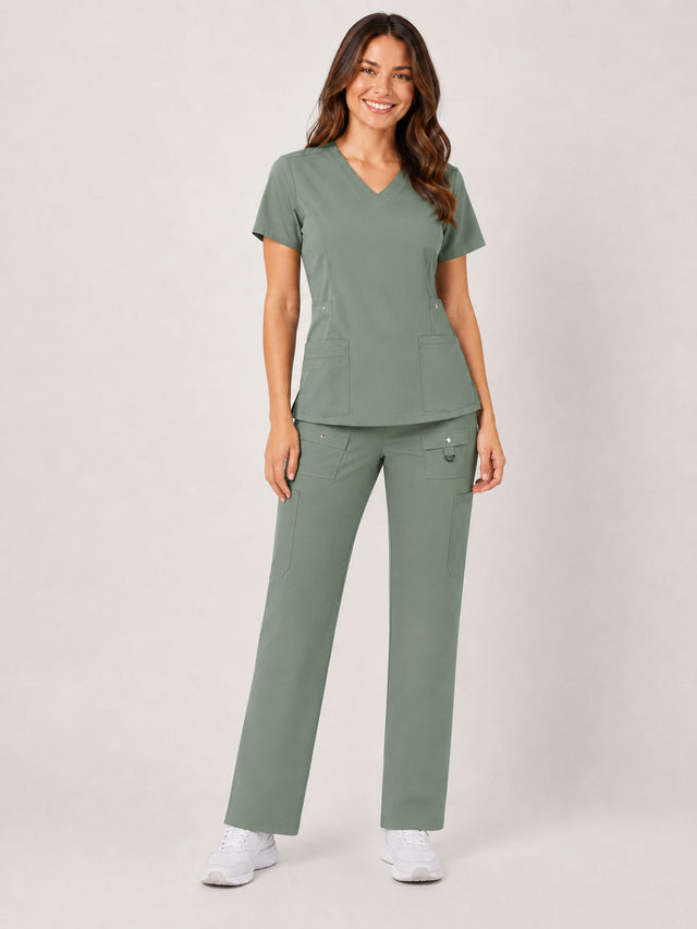 Vivian | 6-Pocket Top and Snap Pocket Straight Leg Pant Set