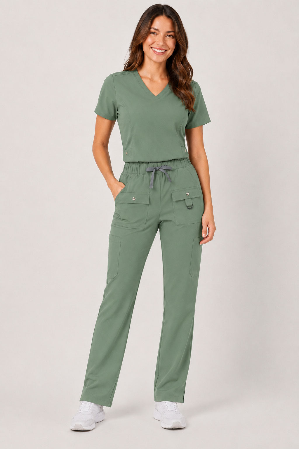 Vivian | 6-Pocket Top and Snap Pocket Straight Leg Pant Set
