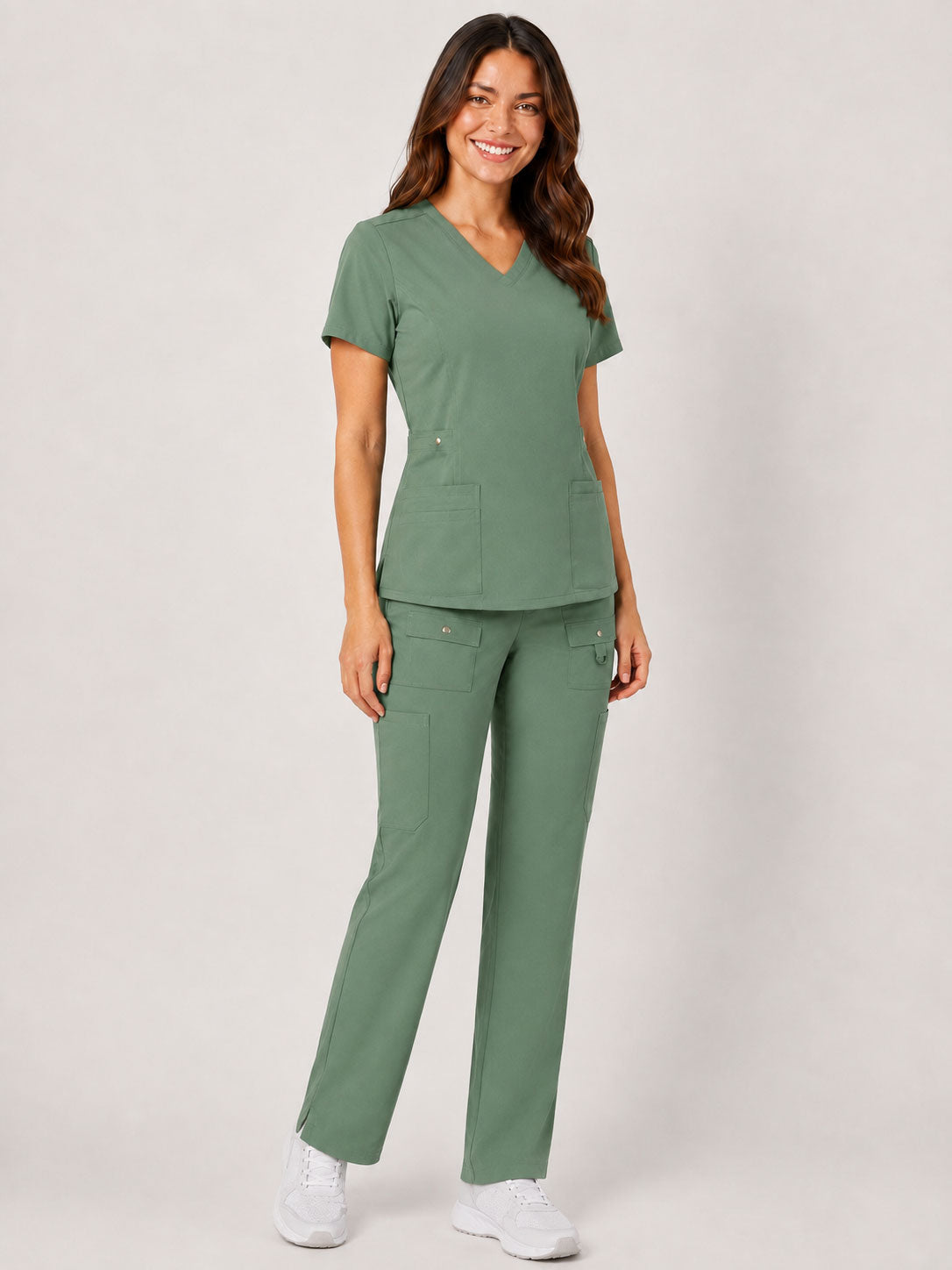 Vivian | 6-Pocket Top and Snap Pocket Straight Leg Pant Set