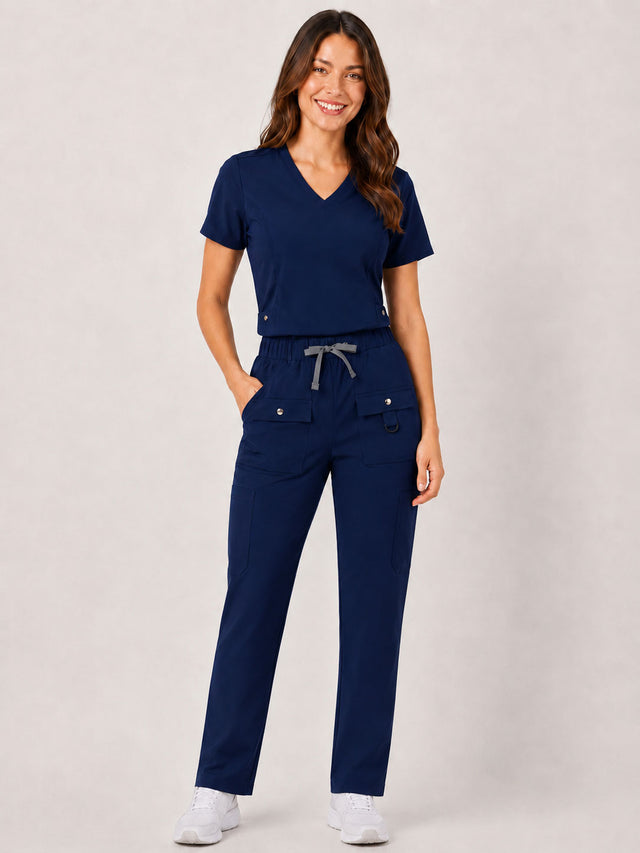 Vivian | 6-Pocket Top and Snap Pocket Straight Leg Pant Set
