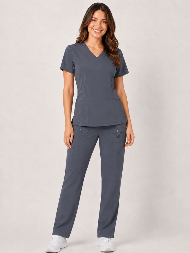 Vivian | 6-Pocket Top and Snap Pocket Straight Leg Pant Set
