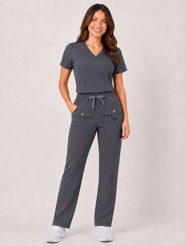Vivian | 6-Pocket Top and Snap Pocket Straight Leg Pant Set