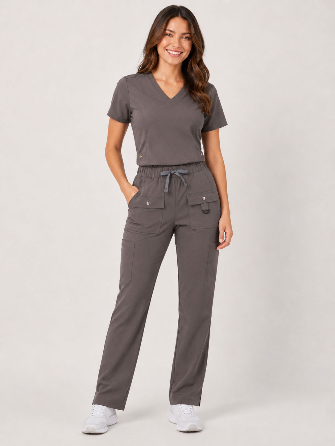 Vivian | 6-Pocket Top and Snap Pocket Straight Leg Pant Set