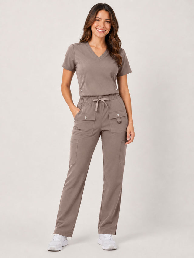 Vivian | 6-Pocket Top and Snap Pocket Straight Leg Pant Set