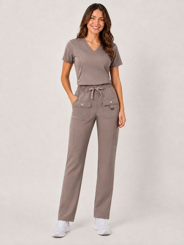 Vivian | 6-Pocket Top and Snap Pocket Straight Leg Pant Set