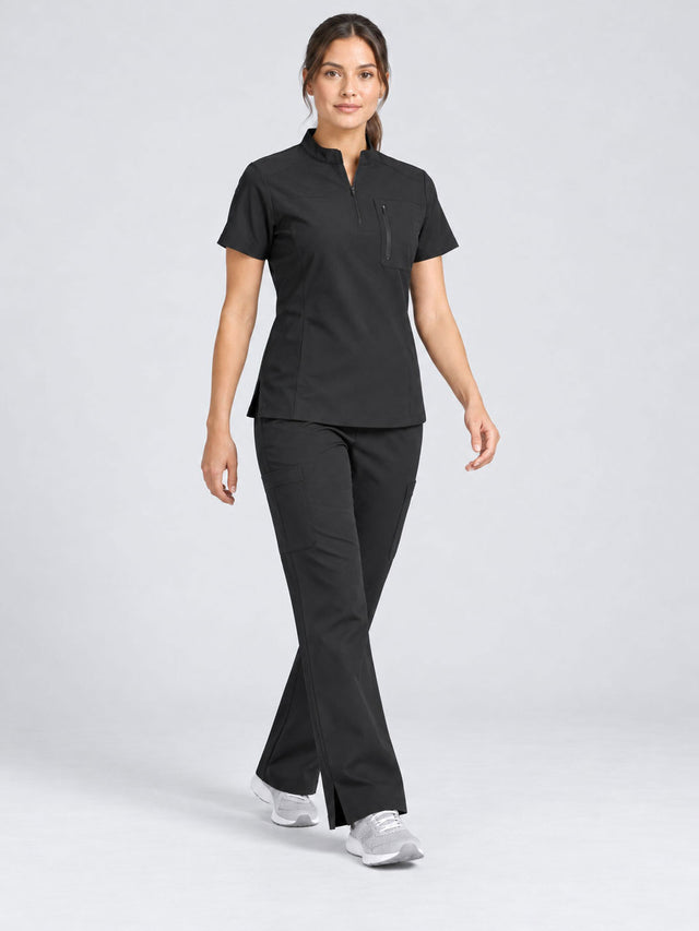 Stella | 1/4 Zip Mock Neck Top & Bootcut Pant Set