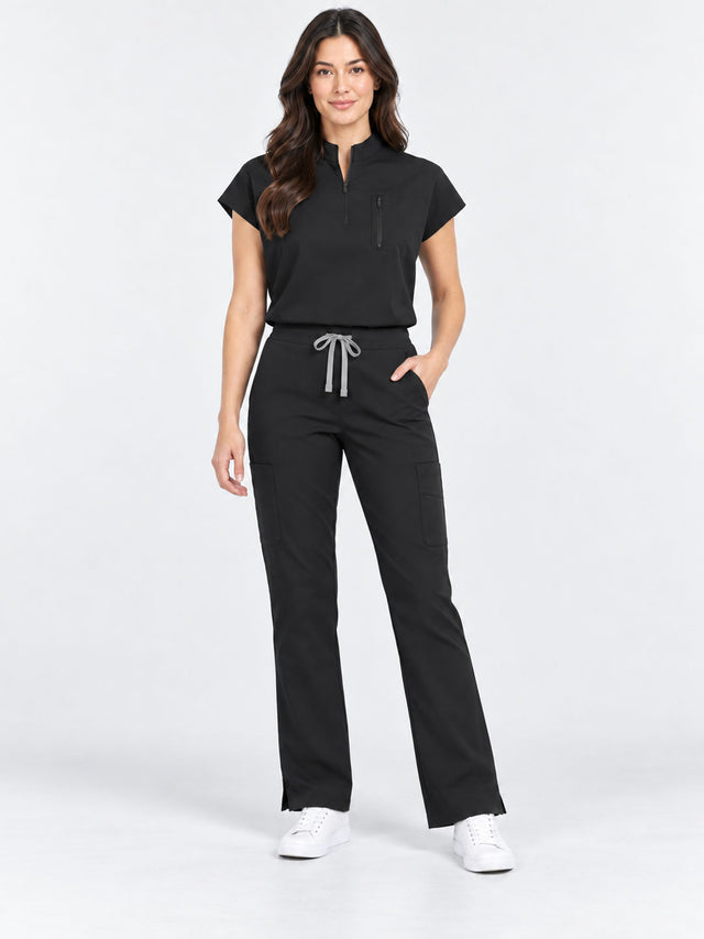 Stella | 1/4 Zip Mock Neck Top & Bootcut Pant Set