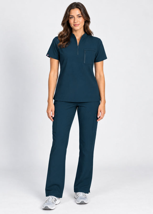 Stella | 1/4 Zip Mock Neck Top & Bootcut Pant Set