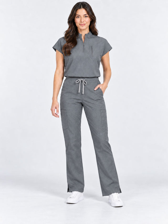 Stella | 1/4 Zip Mock Neck Top & Bootcut Pant Set