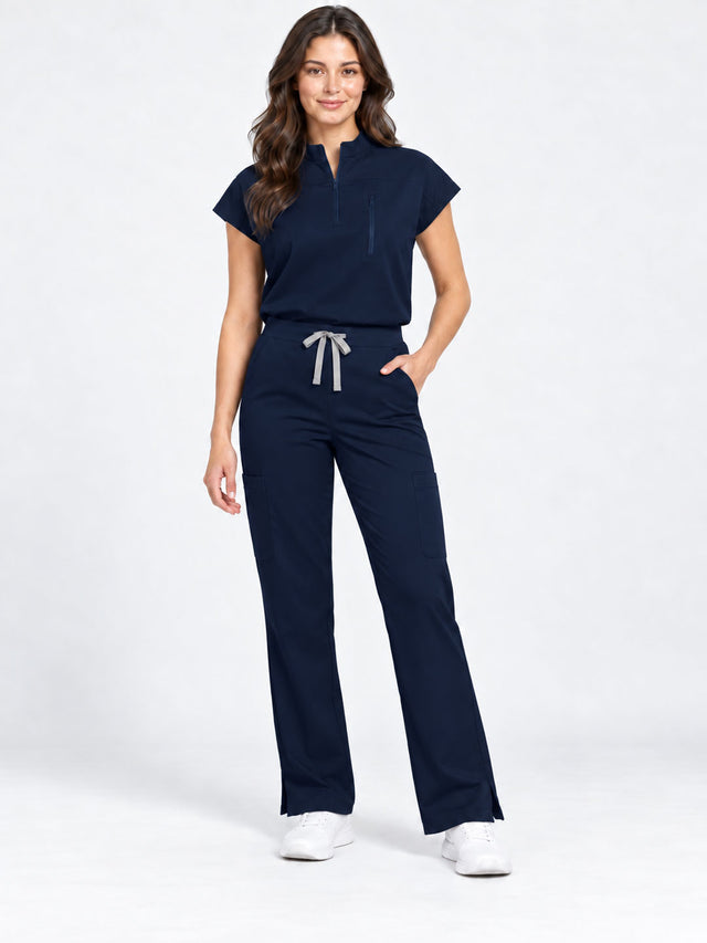 Stella | 1/4 Zip Mock Neck Top & Bootcut Pant Set