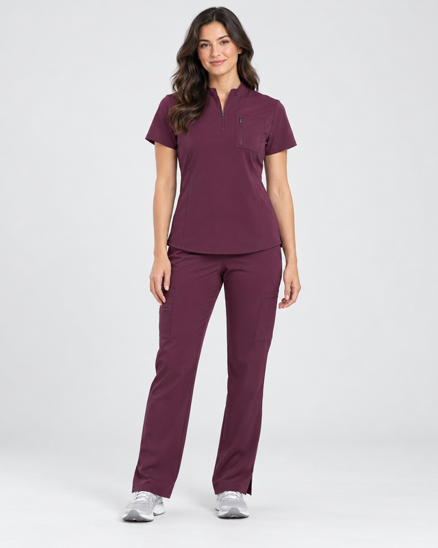 Stella | 1/4 Zip Mock Neck Top & Bootcut Pant Set