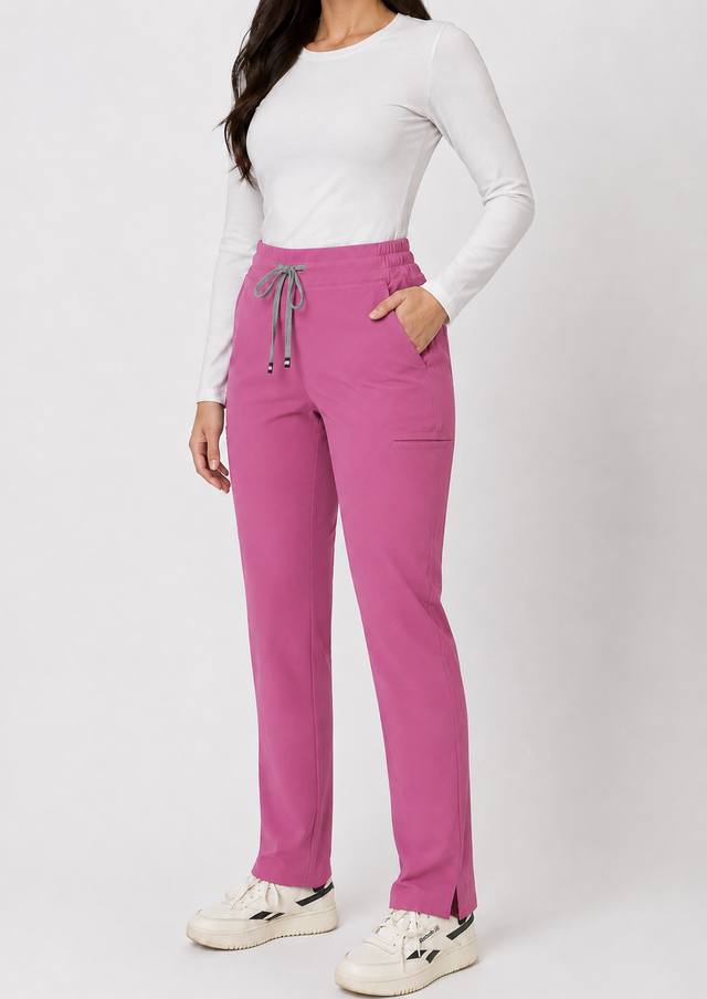 Ariana | High-Waisted Slim Straight Scrub Pants