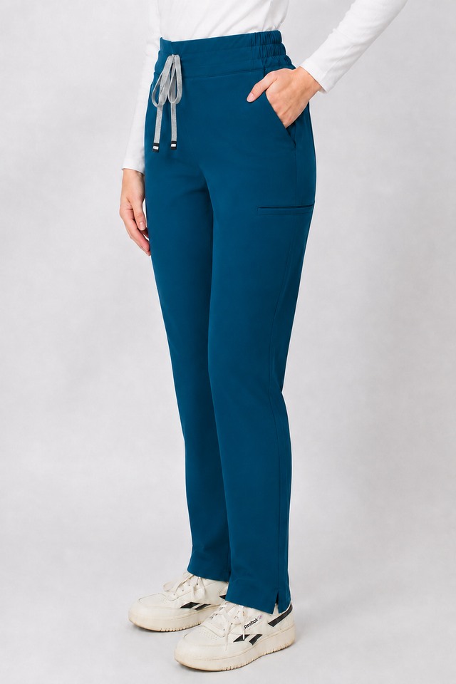 Ariana | High-Waisted Slim Straight Scrub Pants