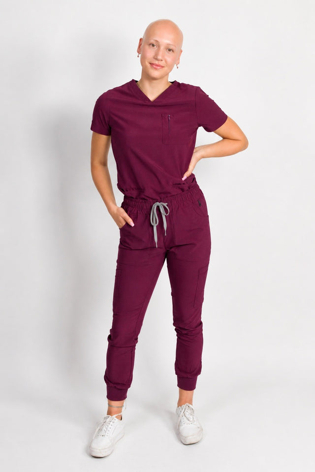 Fleur | Zip Pocket Top & Jogger Scrubs Set