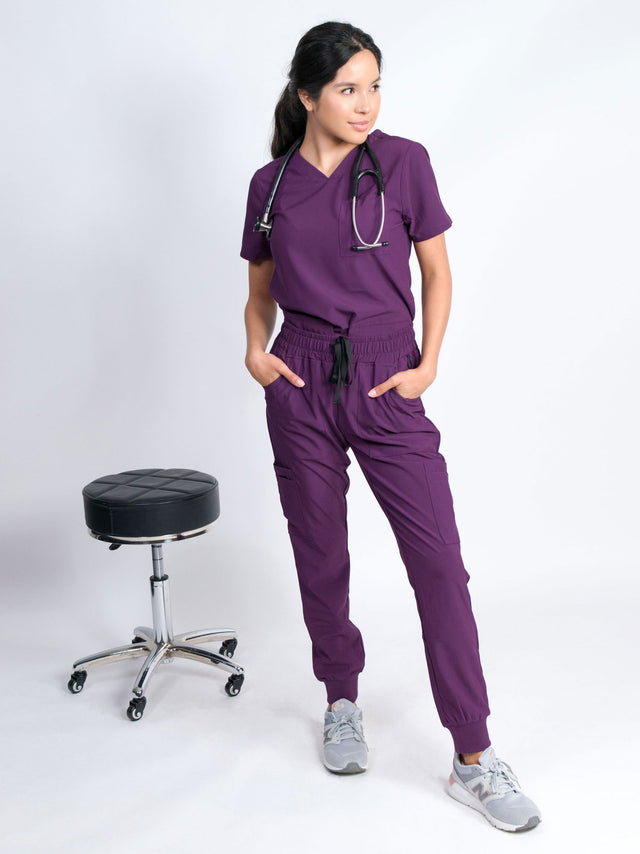 Fleur | Zip Pocket Top & Jogger Scrubs Set