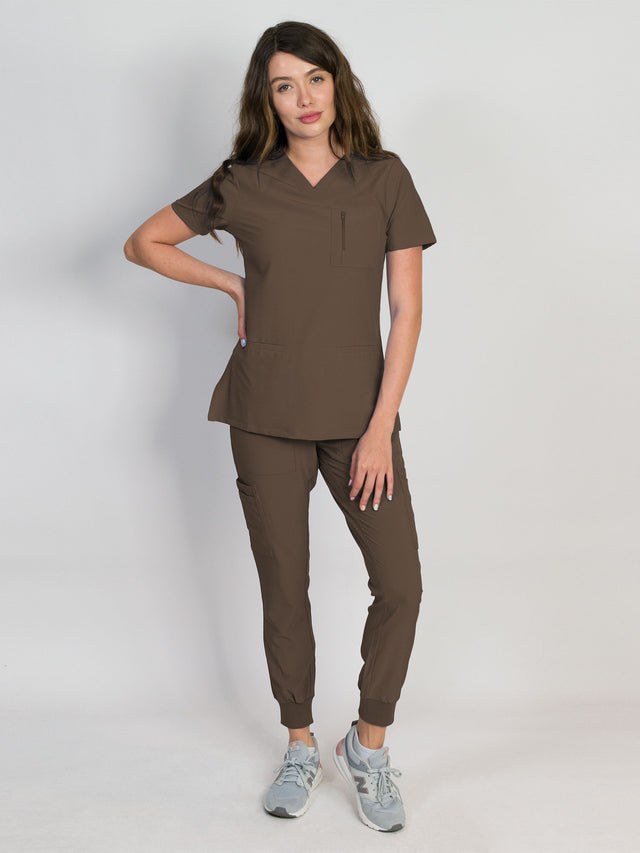 Fleur | Zip Pocket Top & Jogger Scrubs Set