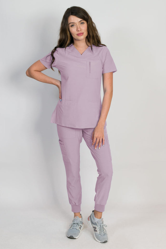 Fleur | Zip Pocket Top & Jogger Scrubs Set
