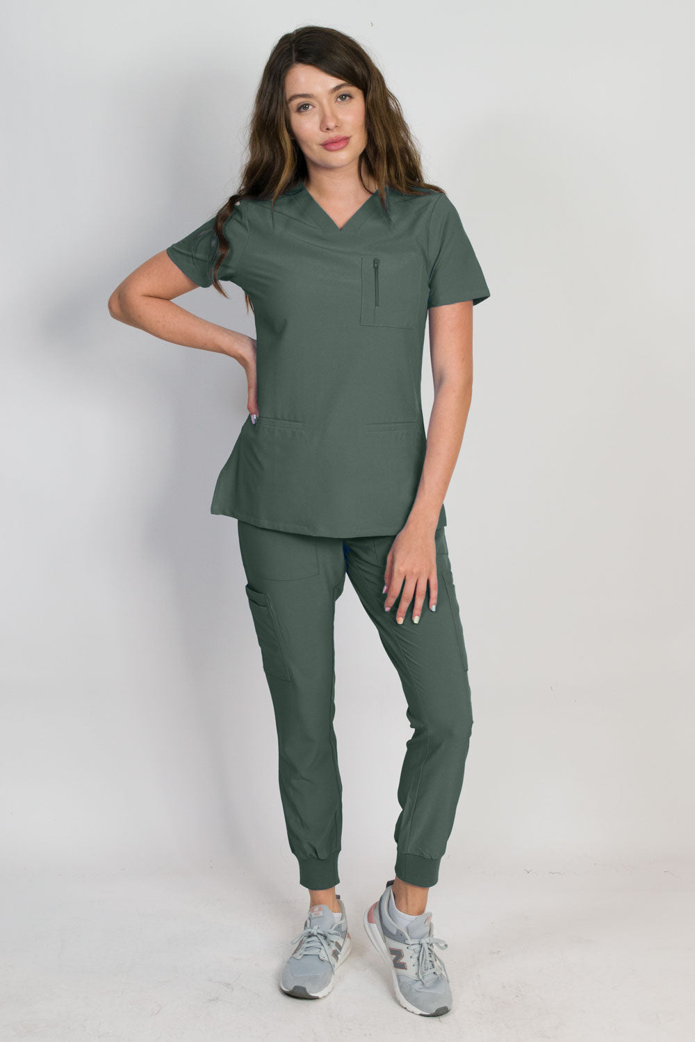 Fleur | Zip Pocket Top & Jogger Scrubs Set