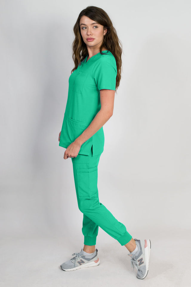 Fleur | Zip Pocket Top & Jogger Scrubs Set
