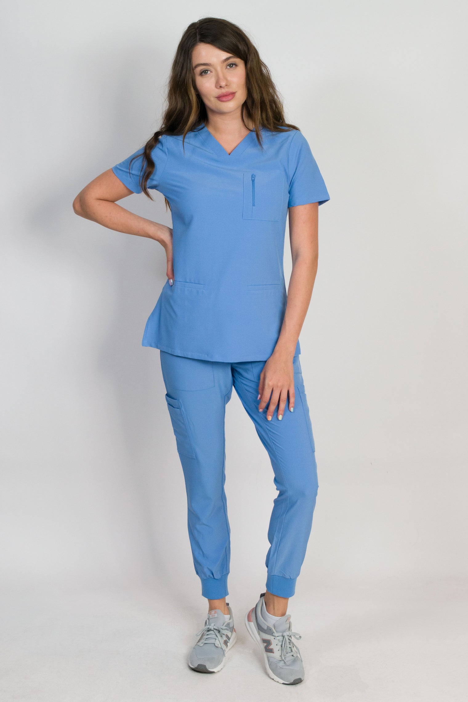Fleur | Zip Pocket Top & Jogger Scrubs Set