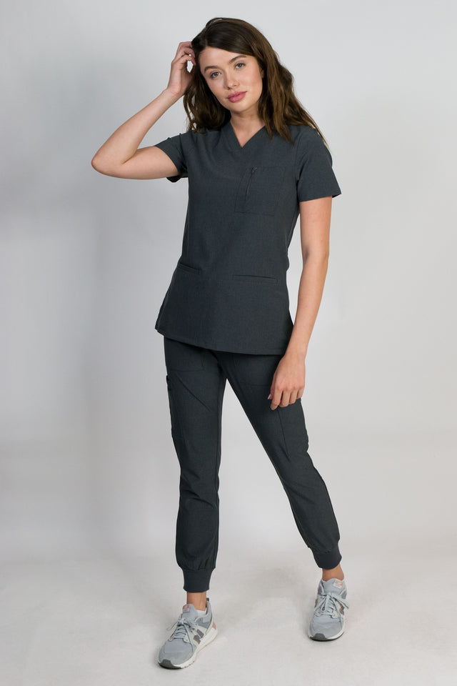 Fleur | Zip Pocket Top & Jogger Scrubs Set
