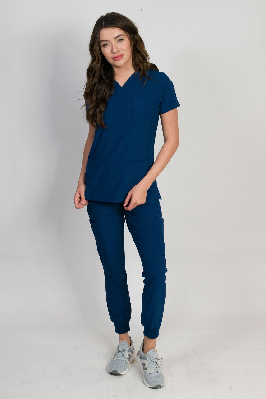 Fleur | Zip Pocket Top & Jogger Scrubs Set