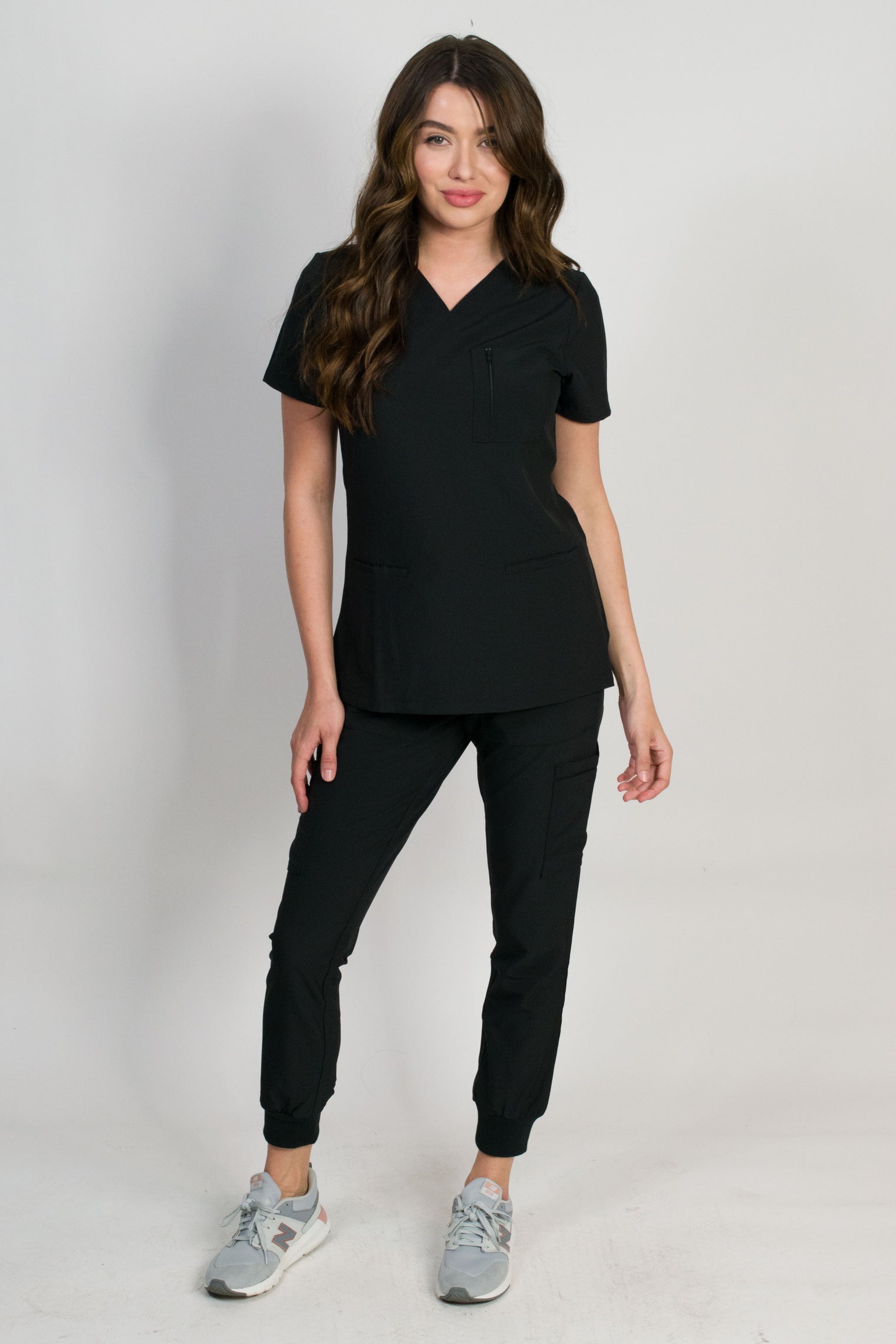Fleur | Zip Pocket Top & Jogger Scrubs Set | Petite
