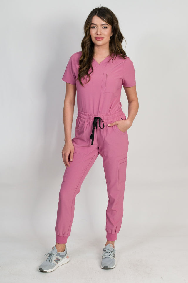 Fleur | Zip Pocket Top & Jogger Scrubs Set