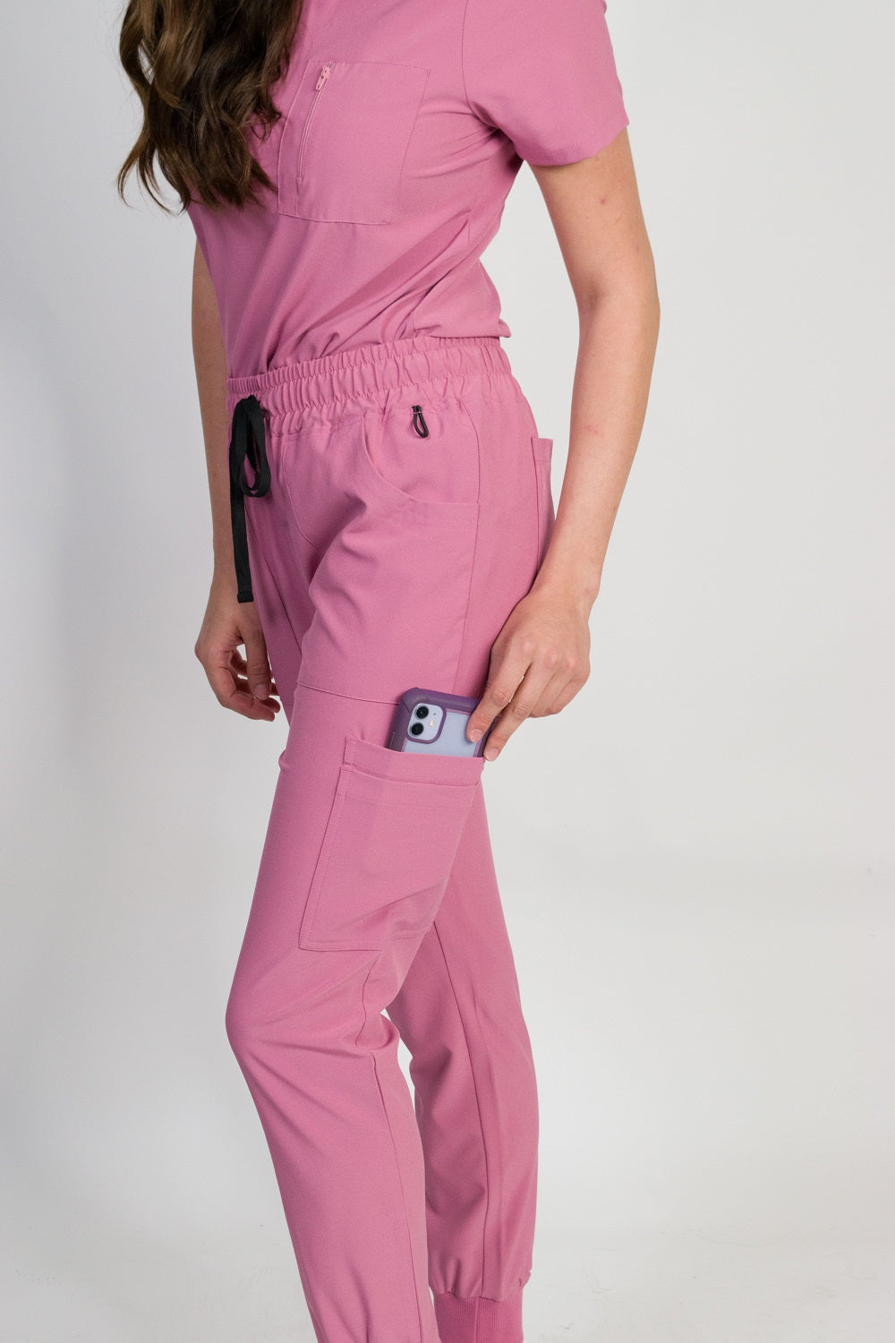 Fleur | Zip Pocket Top & Jogger Scrubs Set | Petite