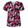 Ruby Butterfly Print Scrub Top