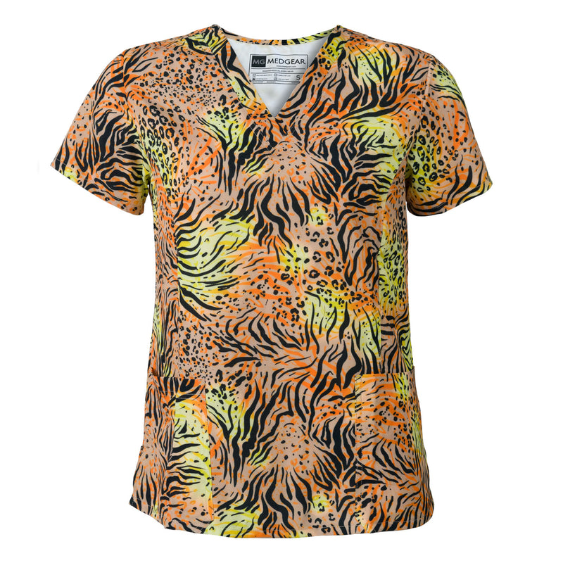 Sunset Safari Print Scrub Top