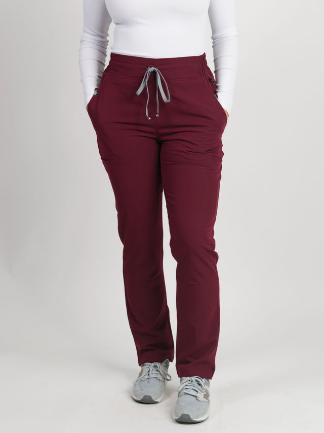 Ariana | High-Waisted Slim Straight Scrub Pants
