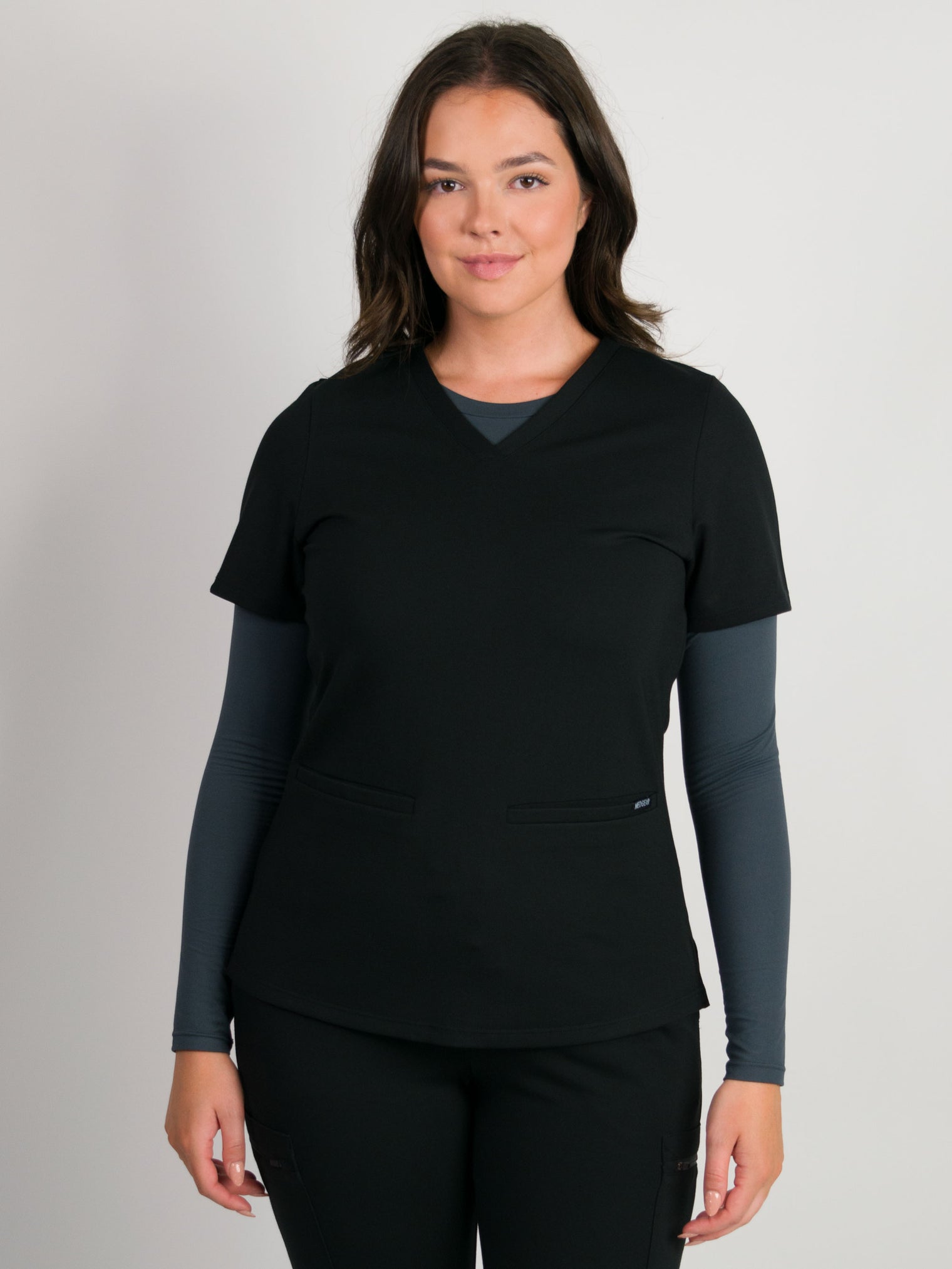 Sera | Ultra-Stretch Ponte Knit 2-Pocket Slim-Fit Scrub Top