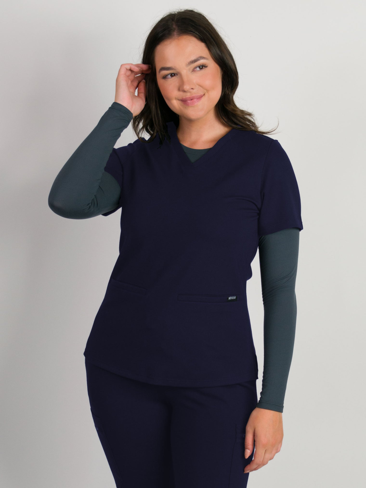 Sera | Ultra-Stretch Ponte Knit 2-Pocket Slim-Fit Scrub Top