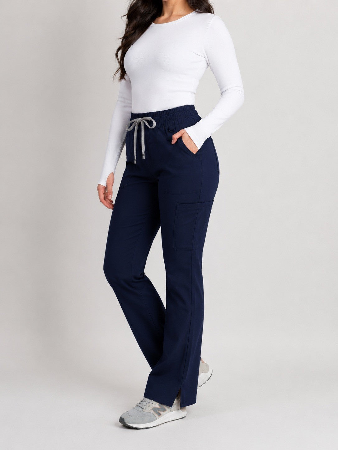 Sydney | High Waisted Slim Flare Scrub Pants