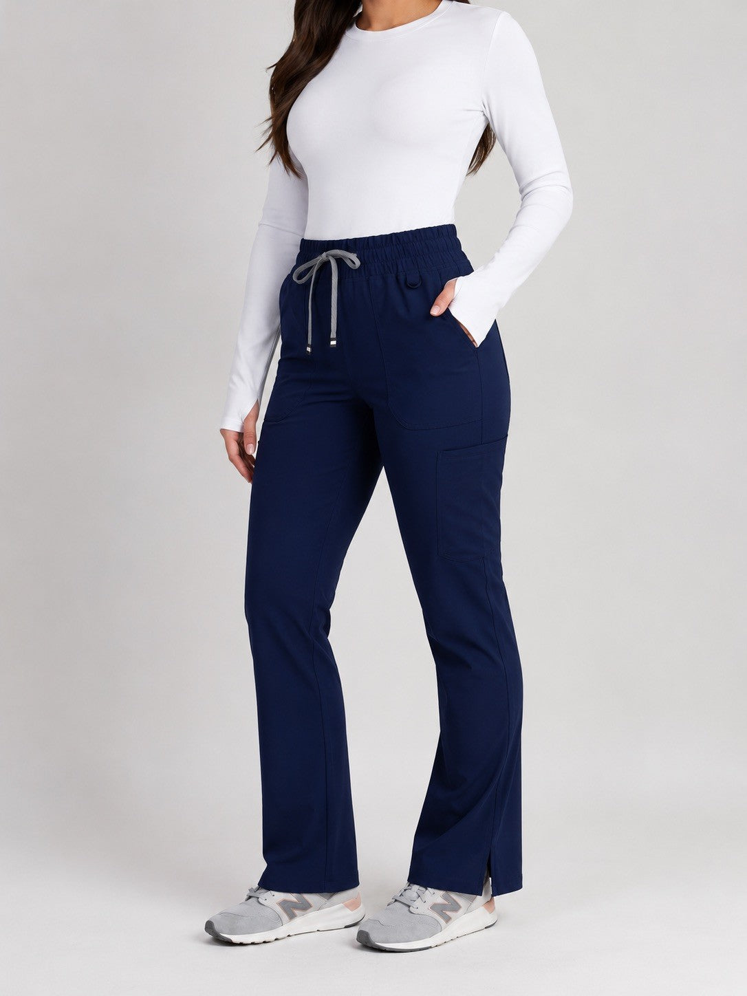 Sydney | High Waisted Slim Flare Scrub Pants