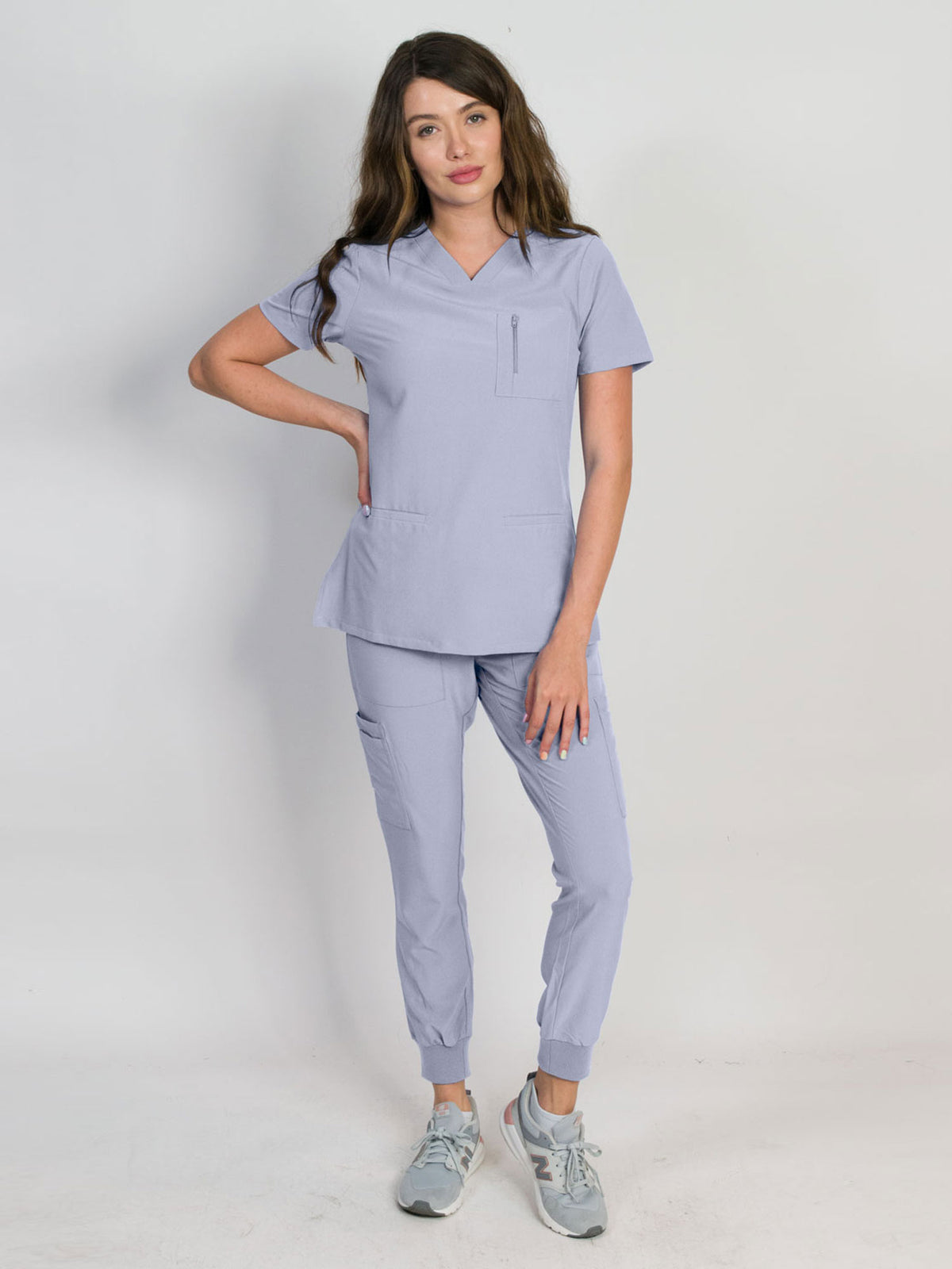 Fleur | Zip Pocket Top & Jogger Scrubs Set | Warm Colors