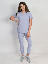 Fleur | Zip Pocket Top & Jogger Scrubs Set | Warm Colors
