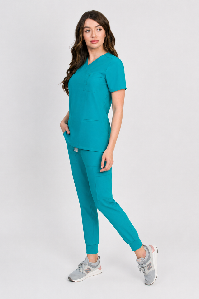 Fleur | Zip Pocket Top & Jogger Scrubs Set