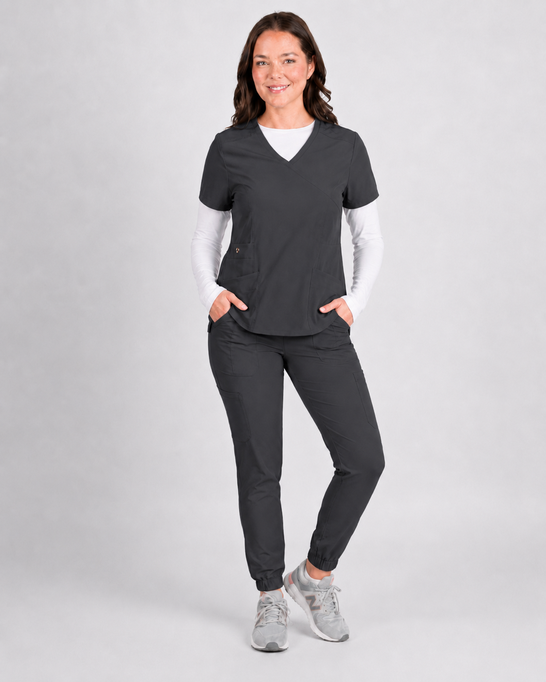 Dahlia | Mock Wrap Jogger Scrubs Set
