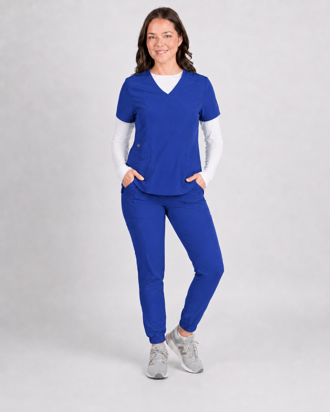 Dahlia | Mock Wrap Jogger Scrubs Set