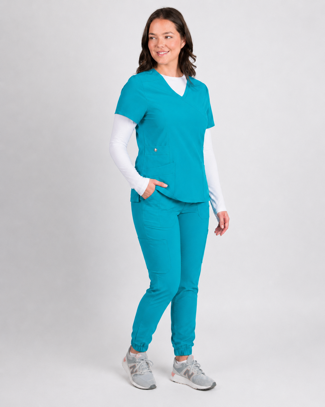 Dahlia | Mock Wrap Jogger Scrubs Set