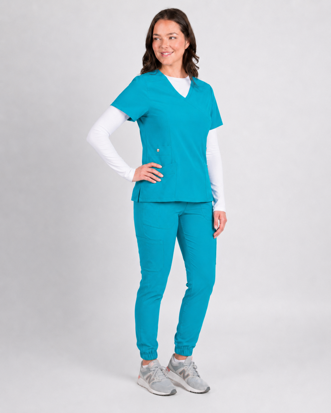 Dahlia | Mock Wrap Jogger Scrubs Set