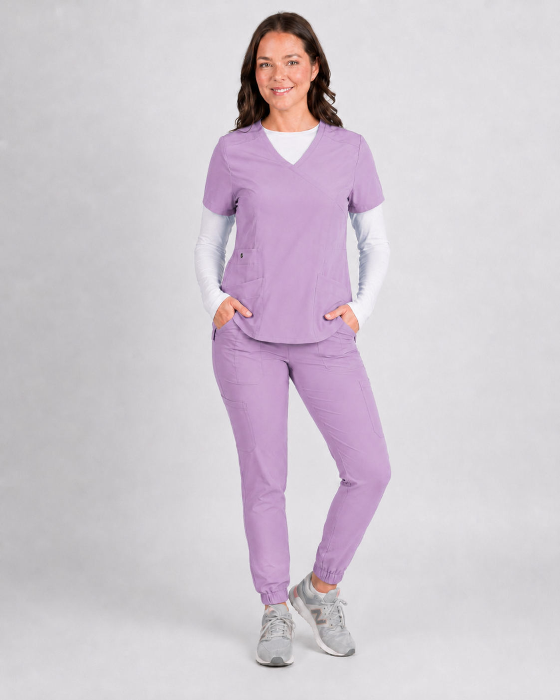 Dahlia | Mock Wrap Jogger Scrubs Set