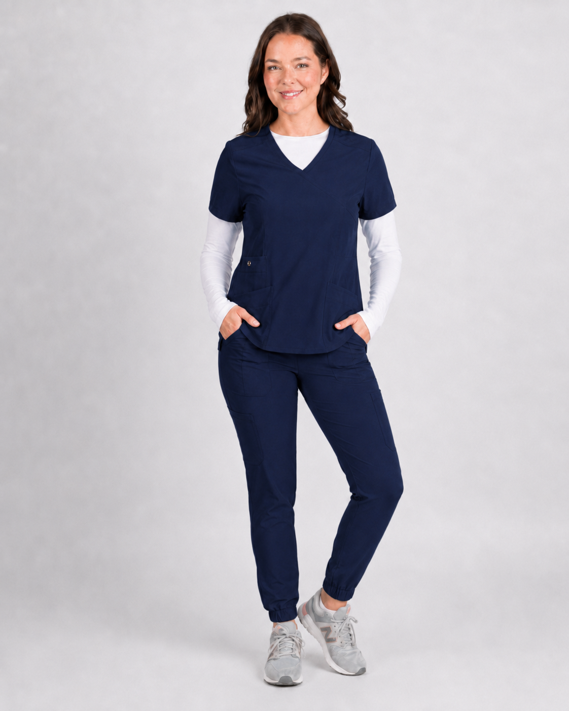 Dahlia | Mock Wrap Jogger Scrubs Set