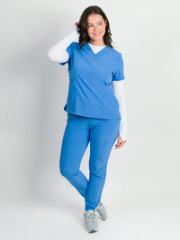 Dahlia | Mock Wrap Jogger Scrubs Set